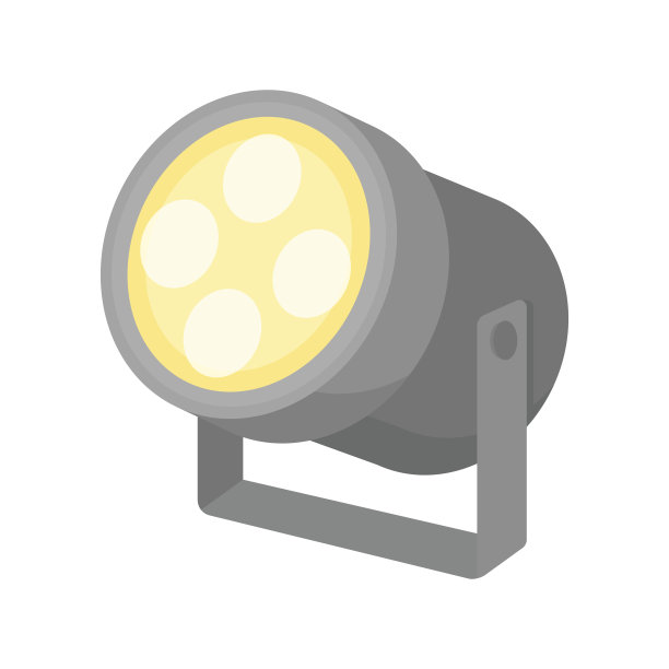 聚光灯图标在卡通风格孤立的白色背景。剧场符号股票矢量插图图片下载