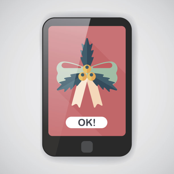 圣诞丝带与长影子扁平图标，eps10图片下载