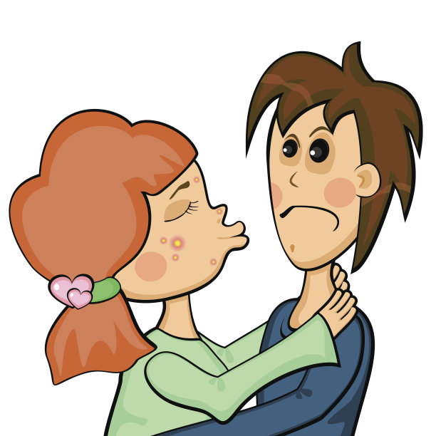 一个长粉刺的女孩和她的男朋友图片下载