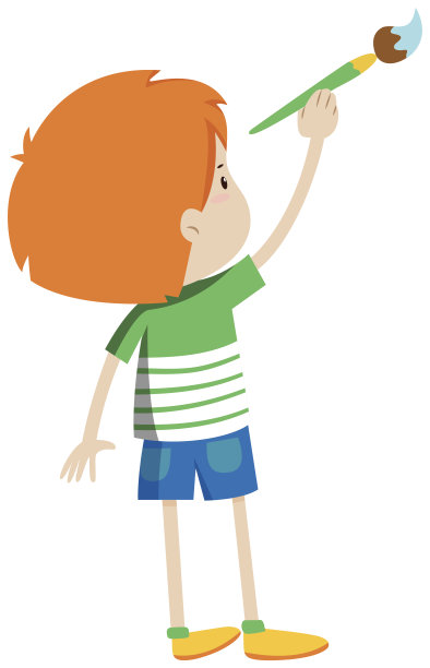 男孩在刷墙图片下载