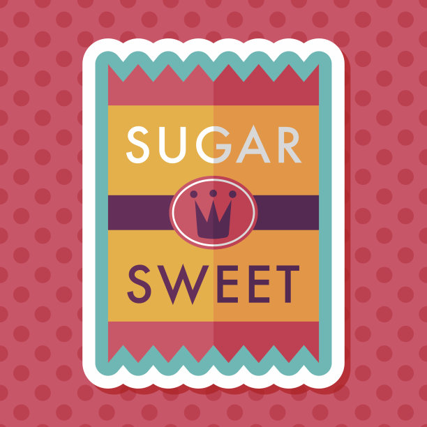 糖包扁平图标与长阴影，eps10图片下载