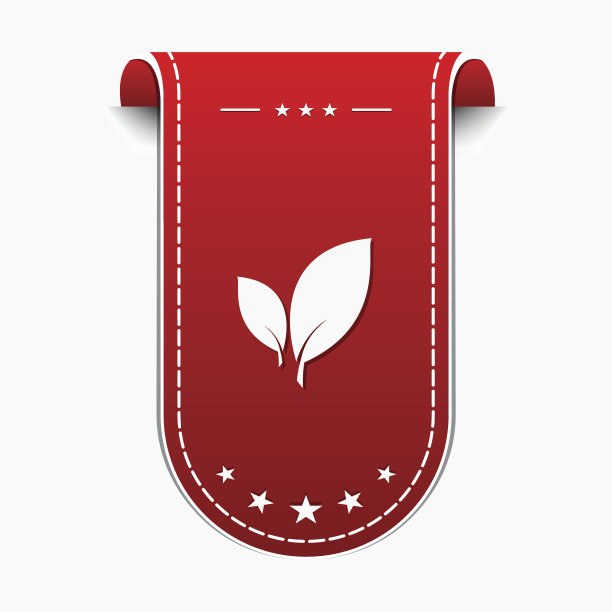 叶子图标红色矢量图标设计图片下载