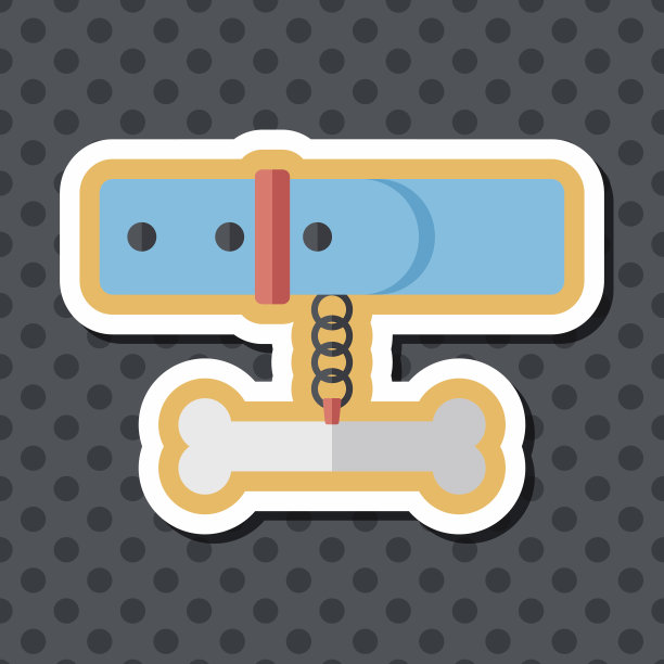 宠物狗链与长影子的图标，eps10图片下载