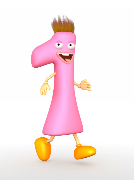 欢快的卡通数字人物行走图片下载