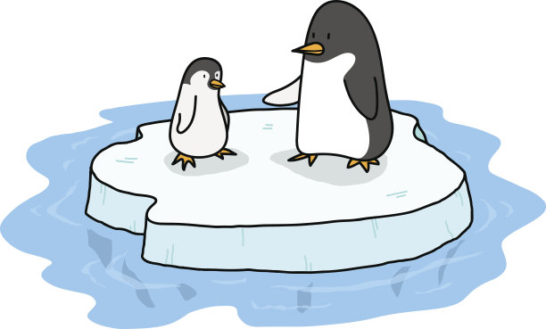 企鹅在冰上图片下载