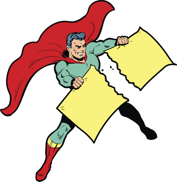 经典的超级英雄撕纸或签名图片下载