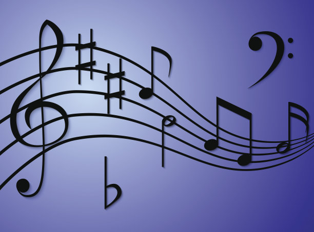 黑人音乐的工作人员和音符素材图片