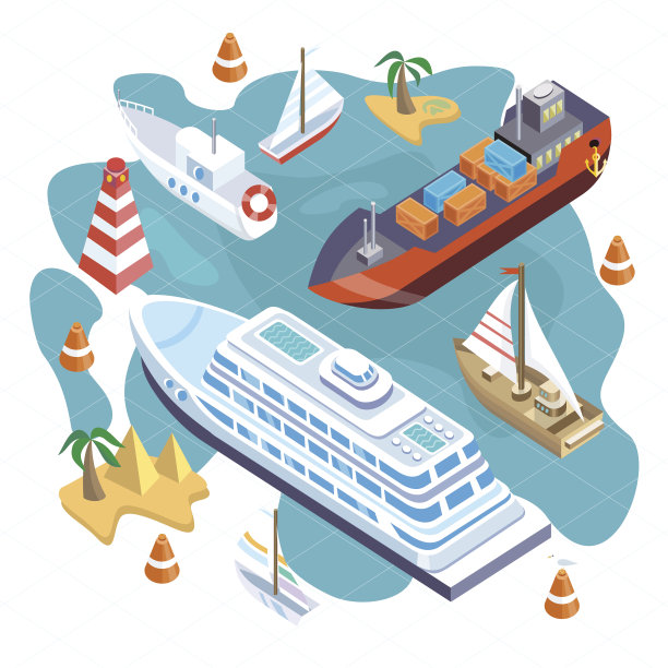 等距设置船只。海洋运输图片下载