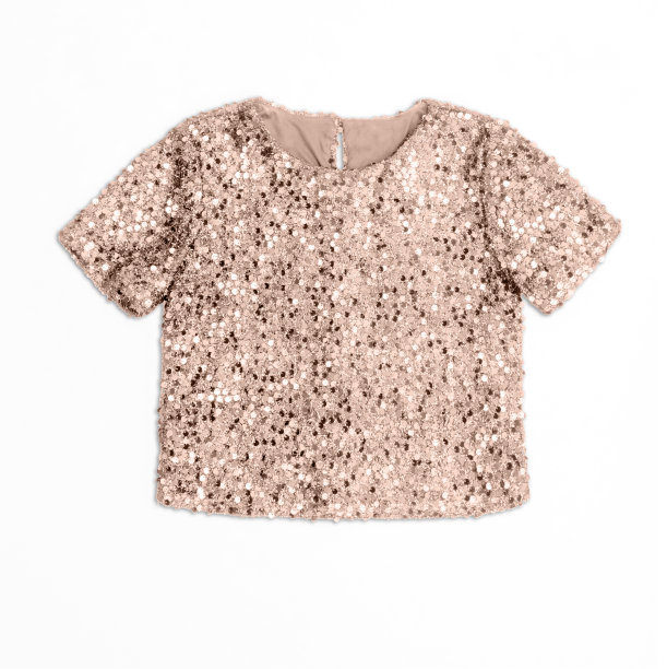 铜顶与亮片孤立在白色背景素材图片