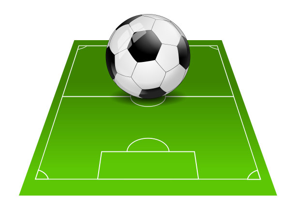 足球在赛场上孤立图片下载