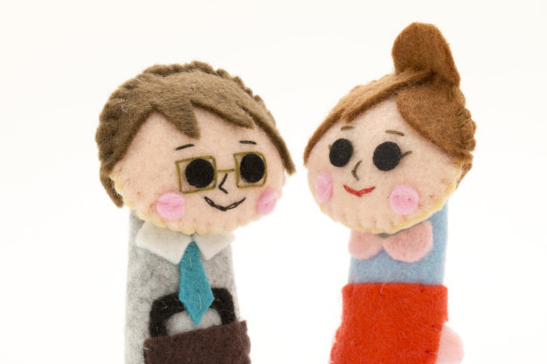一对夫妇的手指木偶，夫妻图片下载