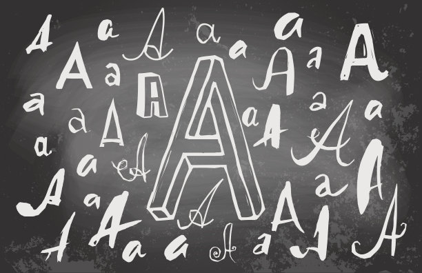 黑板上的字母A图片下载