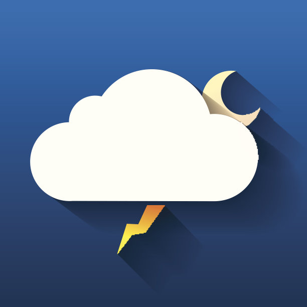 夜云，月，闪电孤立在黑暗中图片下载