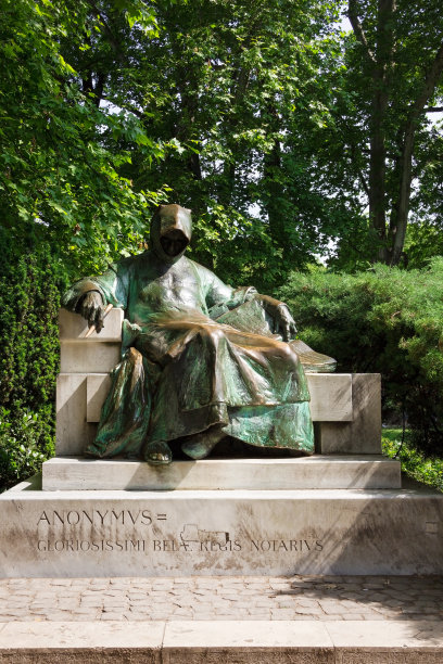 匈牙利布达佩斯城市公园内的匿名者雕像图片下载