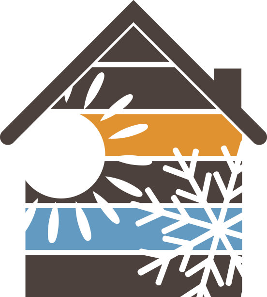 太阳和雪花屋矢量图片下载