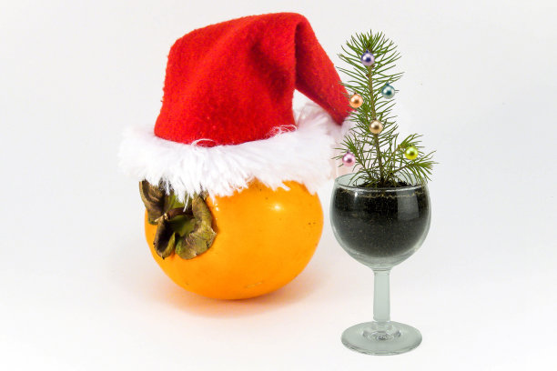 在小酒杯里咬了一棵冷杉，在帽子上咬了一个柿子图片下载