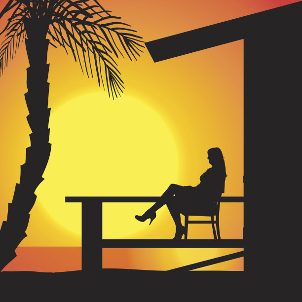 矢量剪影的女孩。图片下载