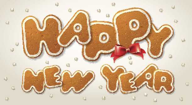 新年快乐，矢量贺卡模板图片下载