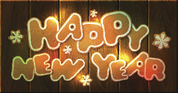 新年快乐，矢量贺卡模板图片下载