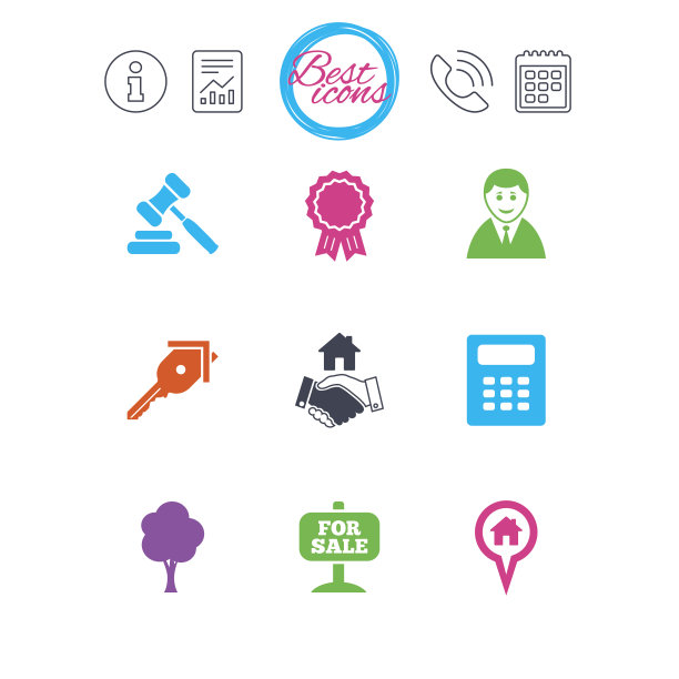 房地产，拍卖图标。握手,出售。图片下载