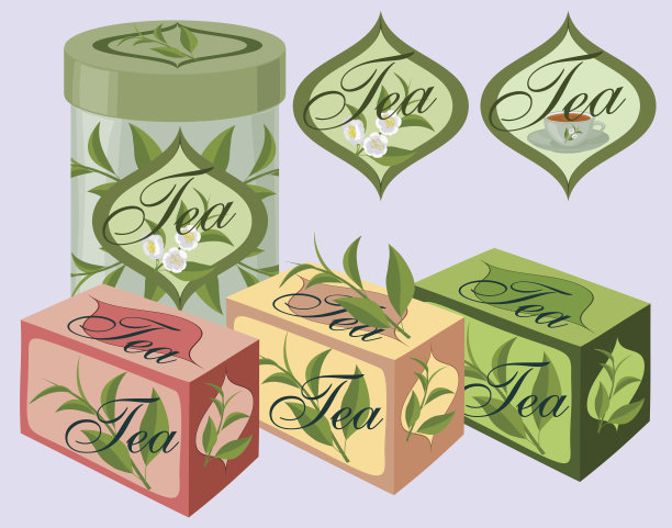 茶叶包装及包装标签。图片下载