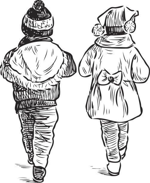 兄弟姐妹在散步图片下载