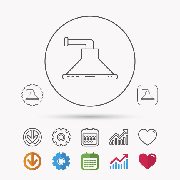 厨房罩图标。厨具设备的信号。图片下载