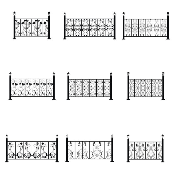 围栏矢量图标集图片下载