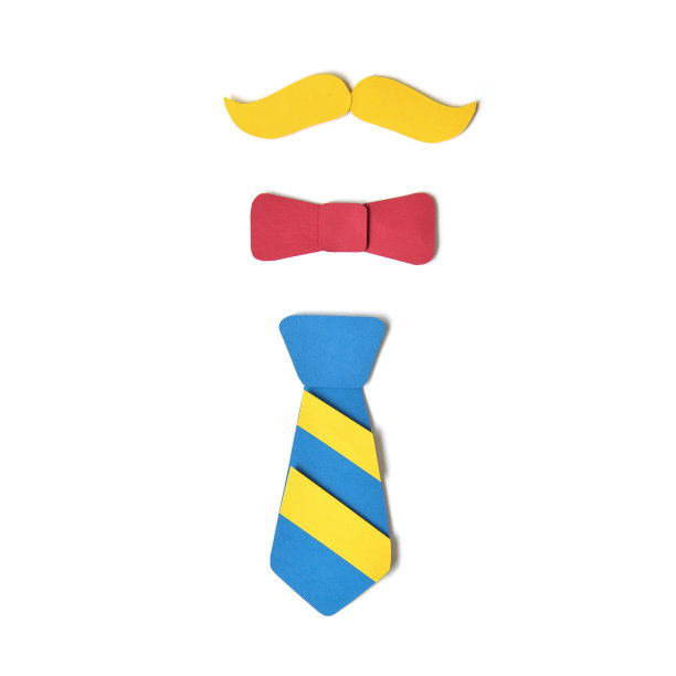 父亲节贺卡剪纸在白色的背景图片下载