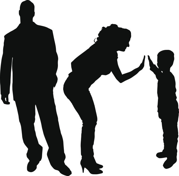 矢量剪影的家庭。图片下载