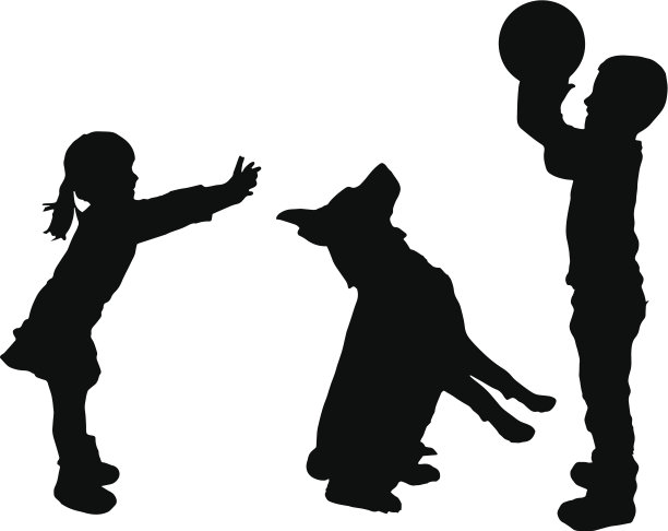 矢量剪影的孩子。图片下载