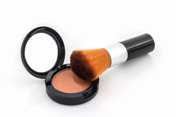 特写粉和化妆刷。图片下载