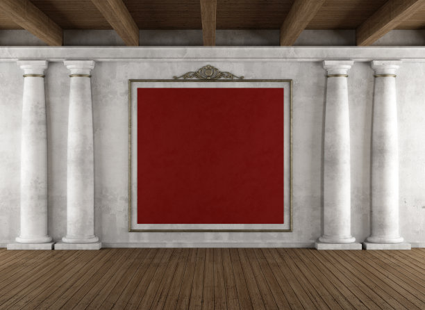 带有柱子的经典室内设计图片下载