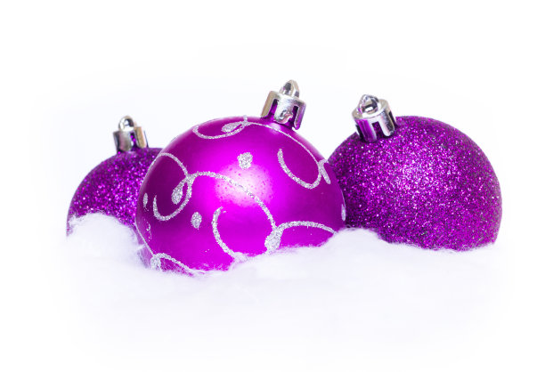 紫色圣诞节装饰品图片下载