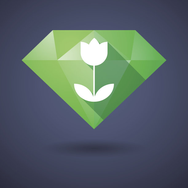 钻石图标与郁金香图片下载