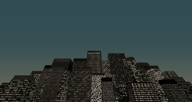 晚上摩天大楼的外墙图片下载