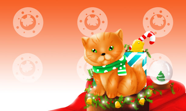 波斯猫圣诞节的墙纸图片下载