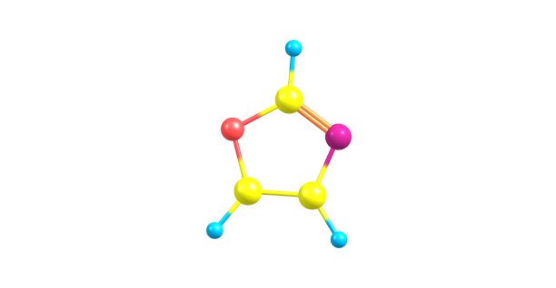 恶唑分子结构孤立于白色上图片下载