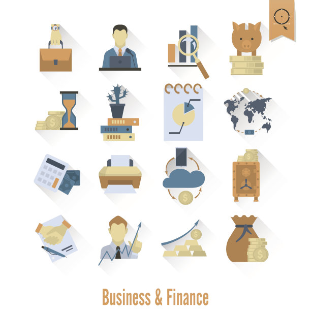 商业和金融图标集图片下载