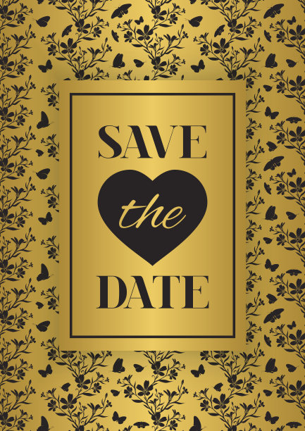 金色的婚礼请柬图片下载