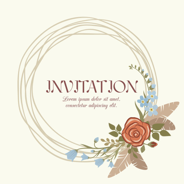 浪漫的婚礼邀请图片下载