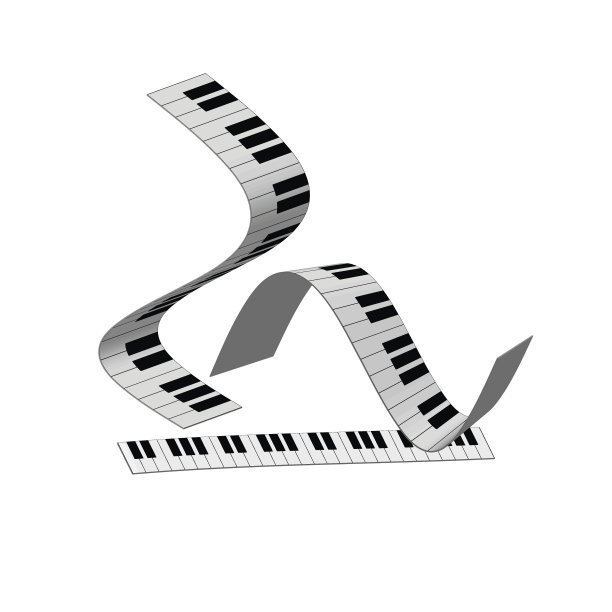 钢琴键盘矢量插图。多种角度和视角图片下载