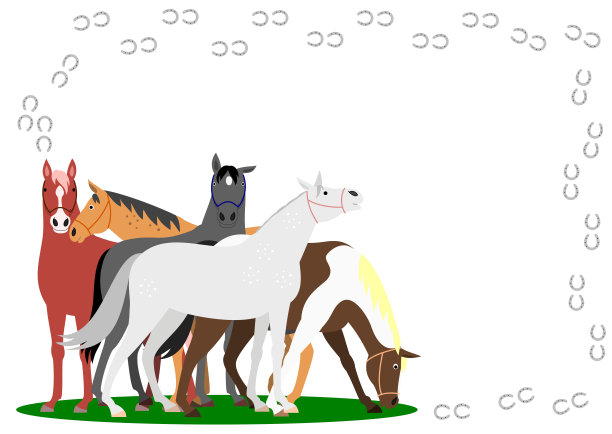 在白色背景上有马蹄框架的马图片下载