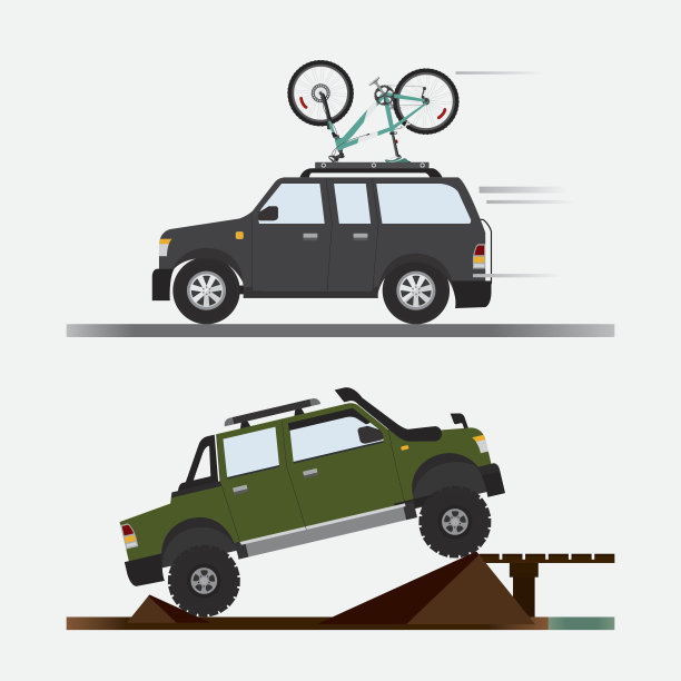 矢量汽车旅行冒险图片下载