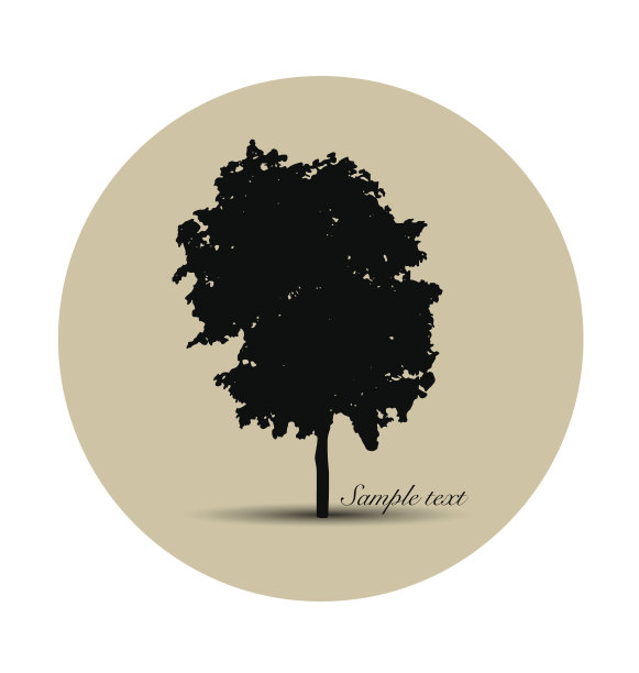 树的轮廓。矢量插图。图片下载