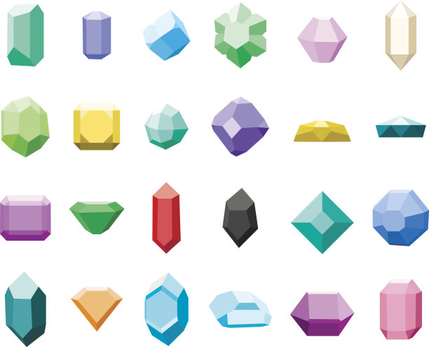 一套16颗钻石。宝石的图标集。矢量插图与石头。可以用来做首饰吗图片下载