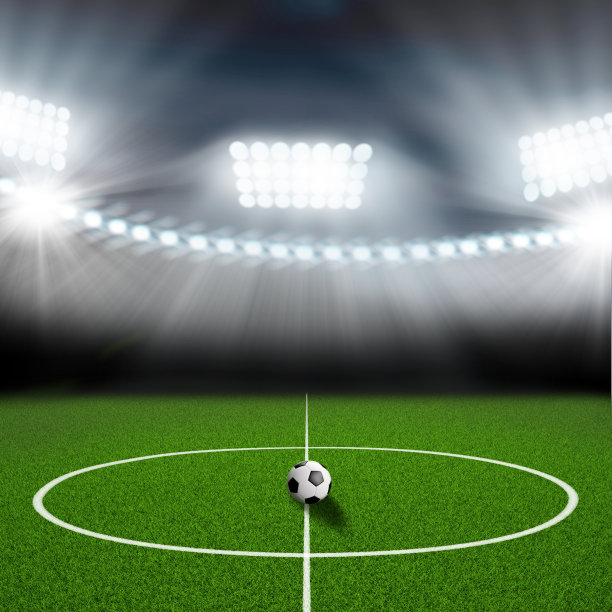 足球场中心和足球图片下载