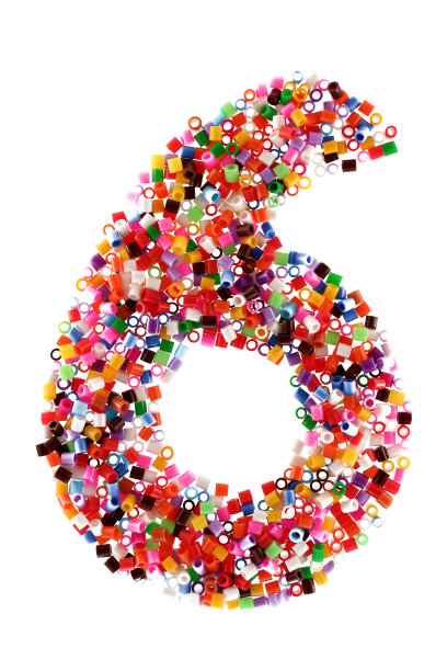 图6 6被彩色的粒子孤立在白色上图片下载