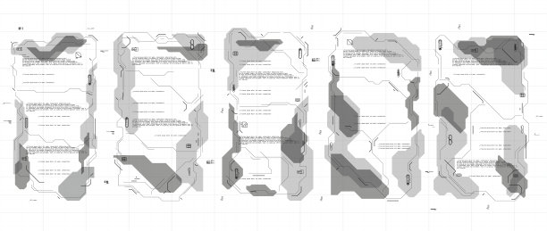 一套HUD信息图表面板。网页和应用程序的平视显示面板。未来的用户界面。虚拟图形图片下载