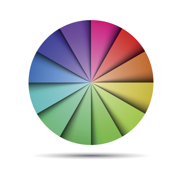 颜色圆形调色板上的灰色背景，矢量插图素材图片